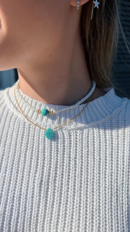 Turquoise howlite beaded necklace