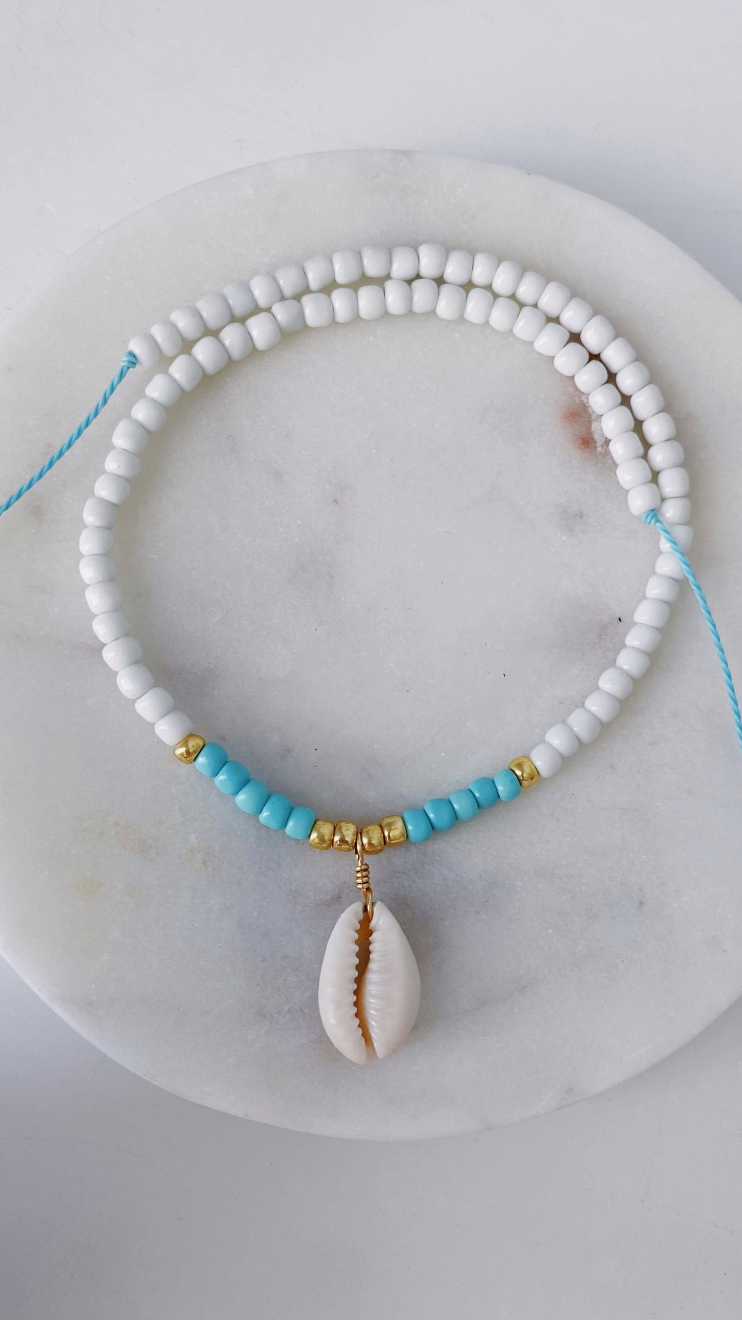 Seashell beaded necklace