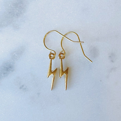 Dainty lightning bolt earrings