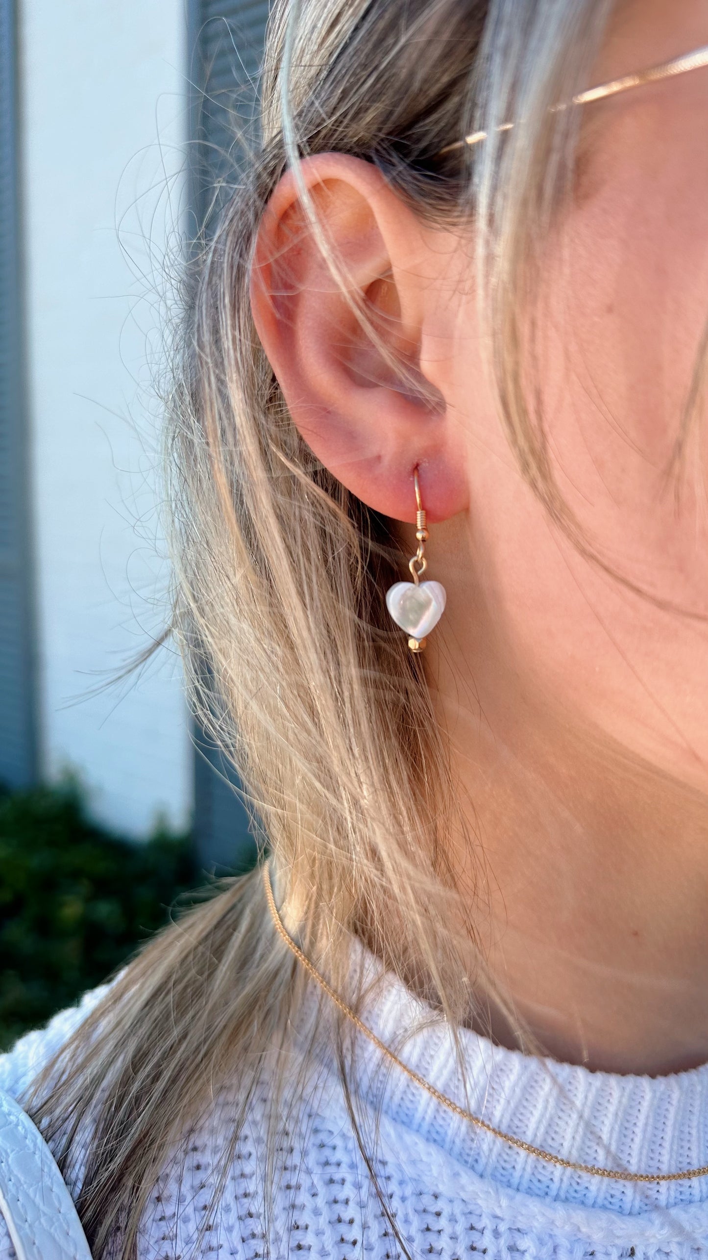 Shell Heart dangle earrings