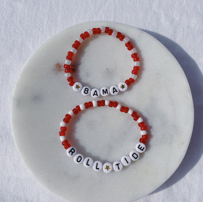 U of Alabama beaded bracelets