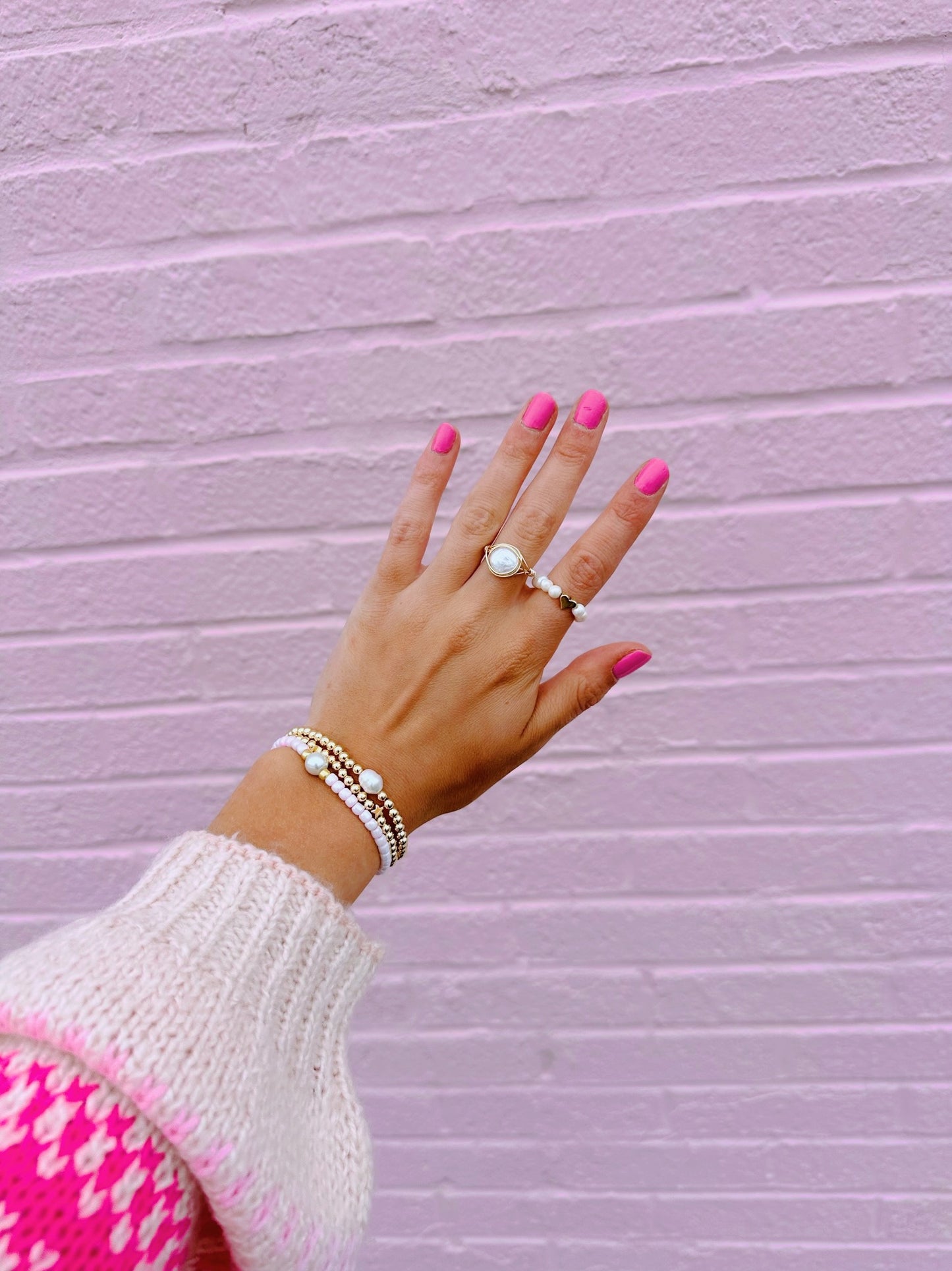 Beaded pearl bracelet