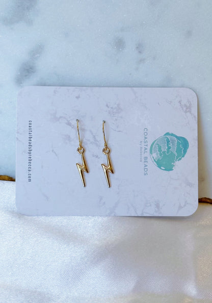 Dainty lightning bolt earrings