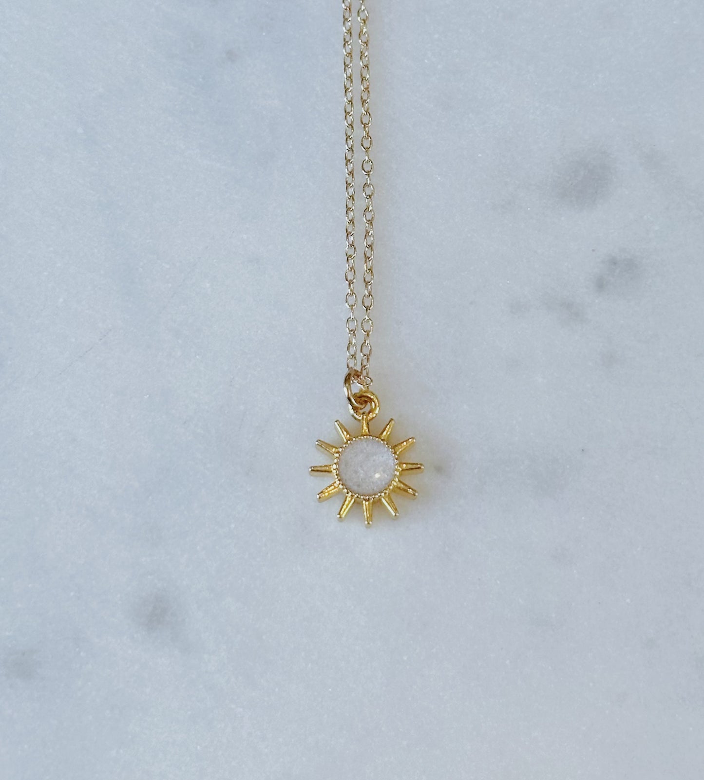 Dainty golden sun necklace