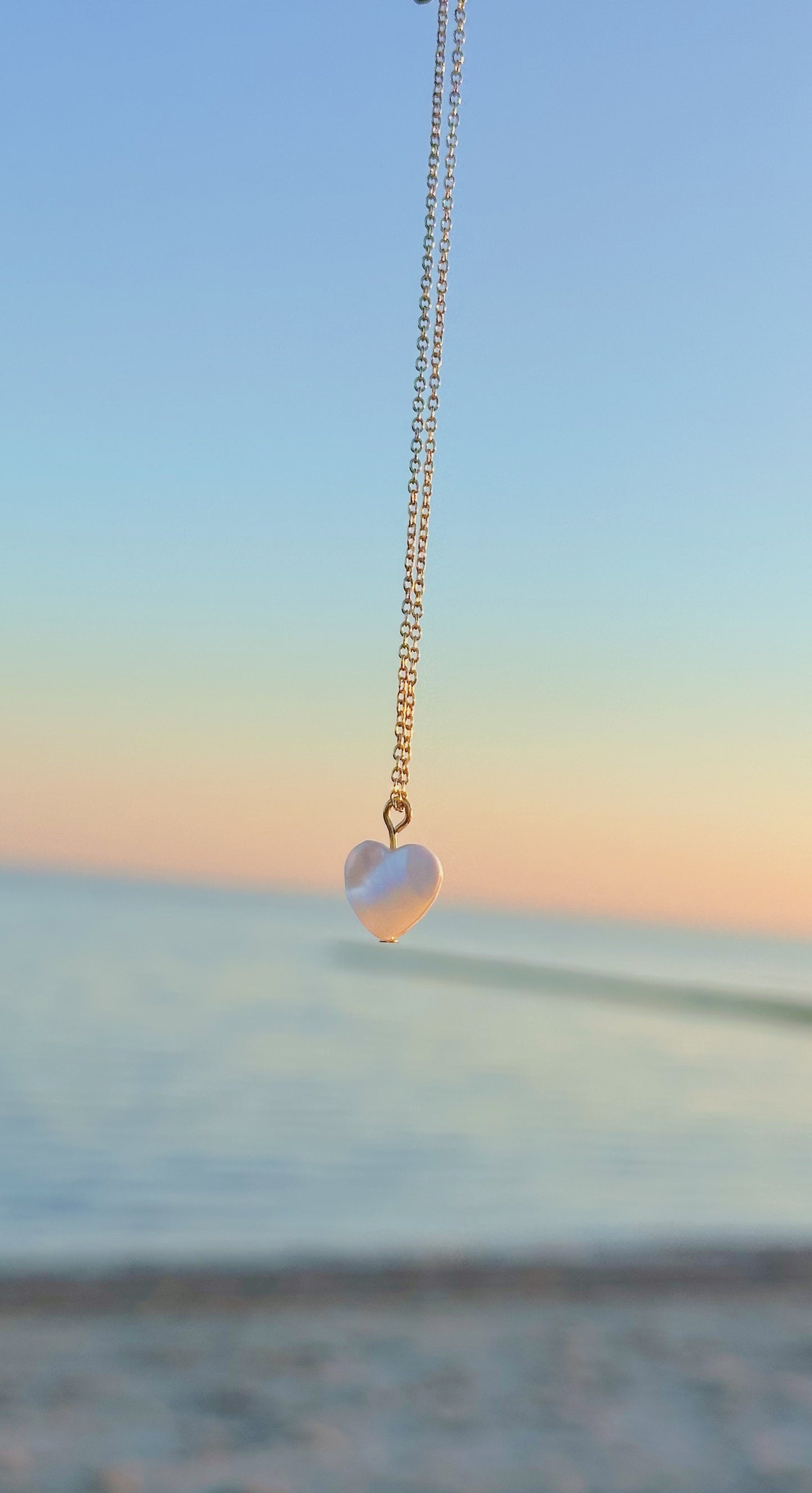 Shell heart pendant necklace