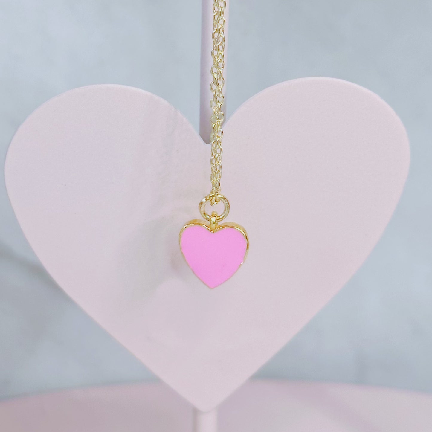 Dainty heart charm necklace