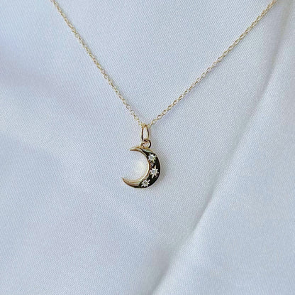 Gold crescent moon necklace