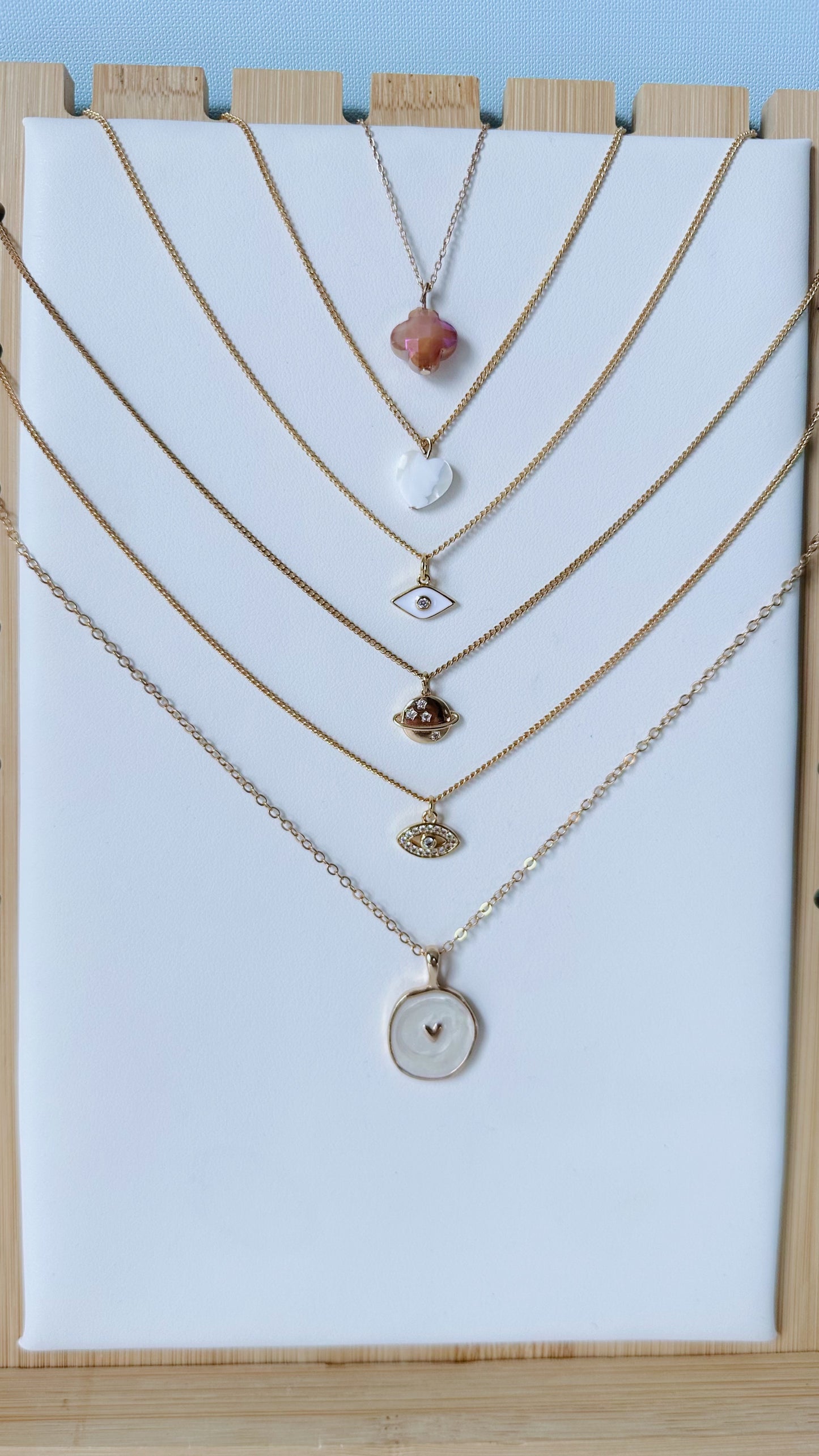 Saturn charm necklace