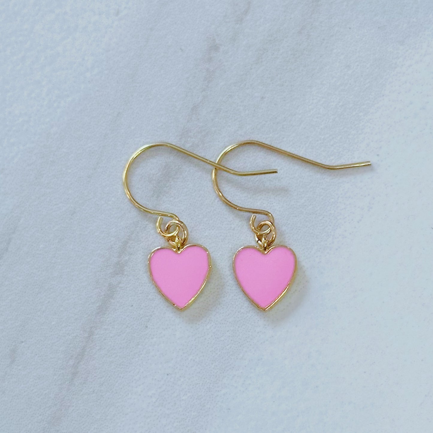 Dainty heart charm earrings