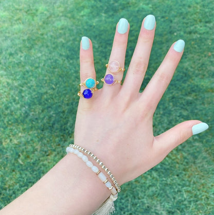 Lavender quartz wire wrapped ring