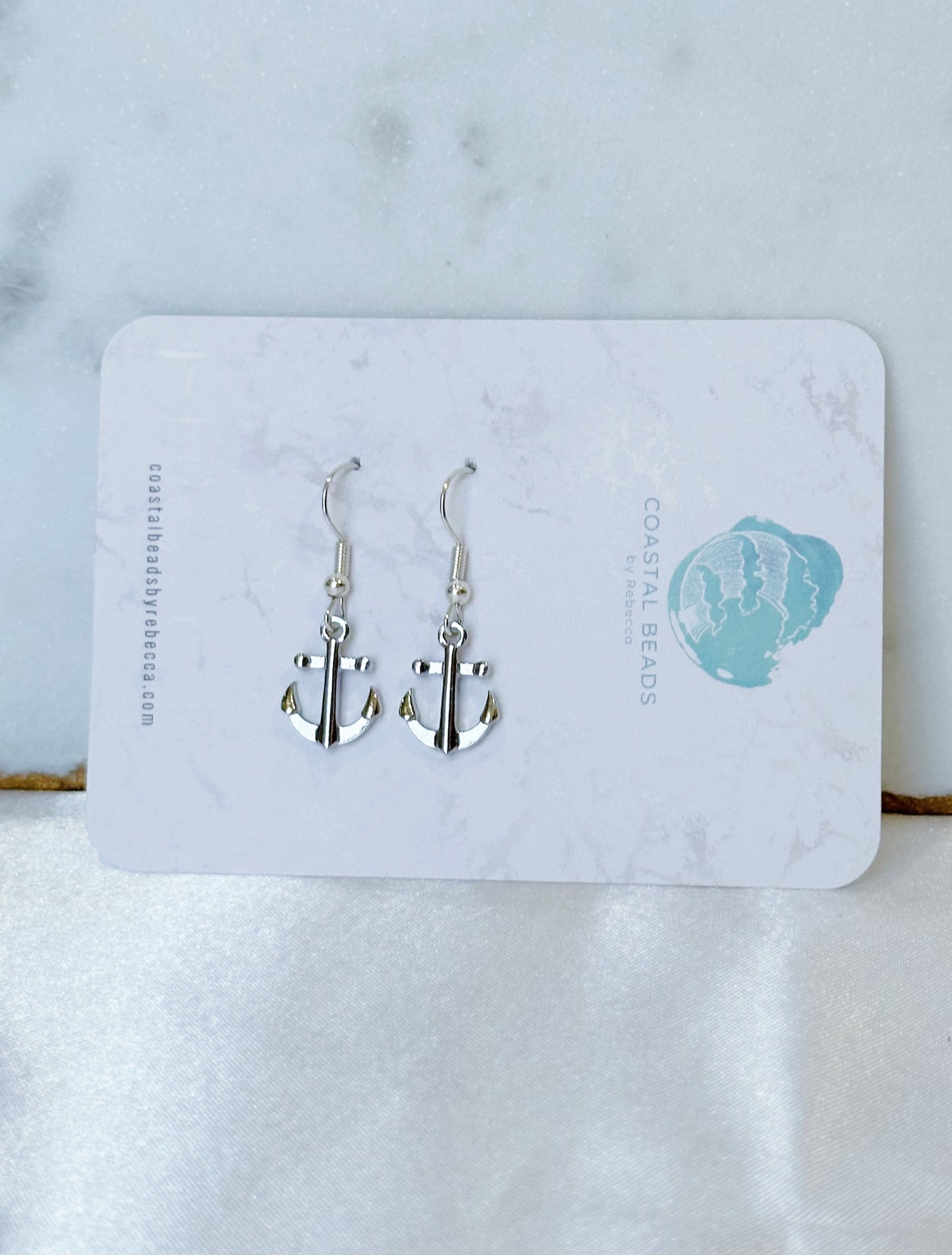 Anchor charm dangle earrings