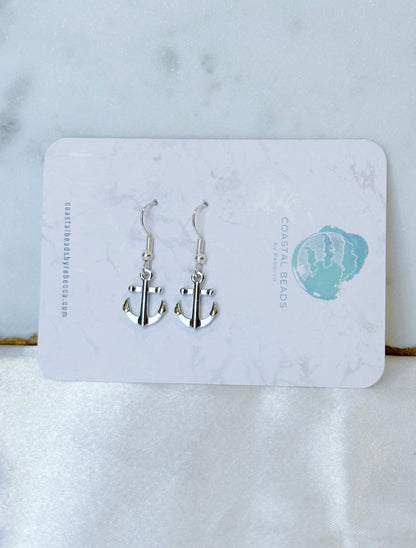 Anchor charm dangle earrings