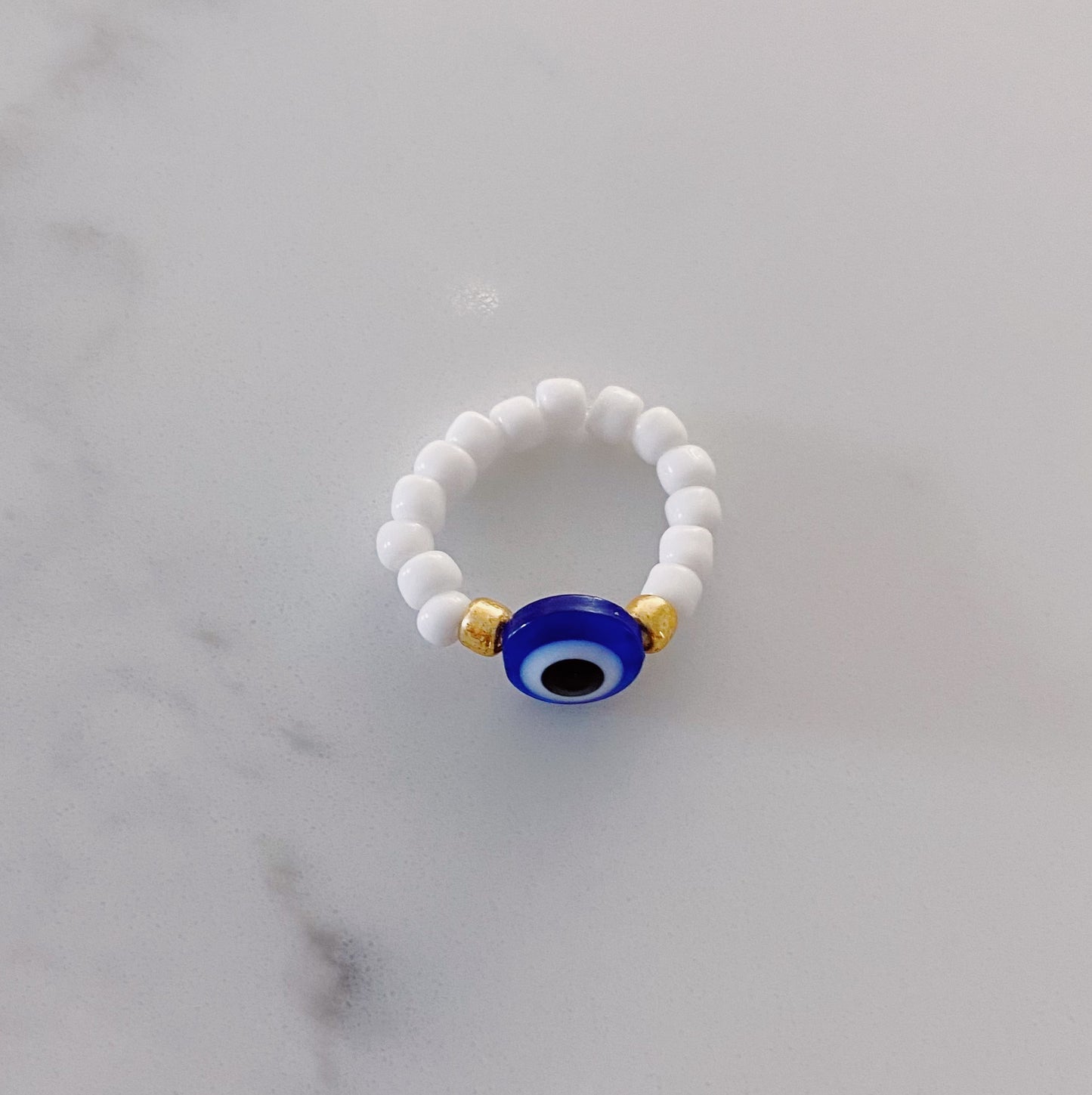 Evil eye bead ring