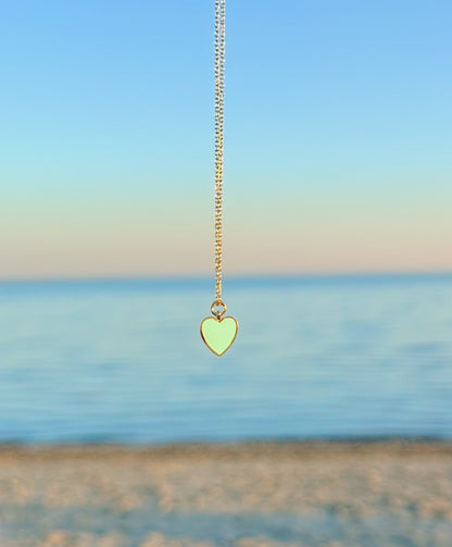 Dainty heart charm necklace