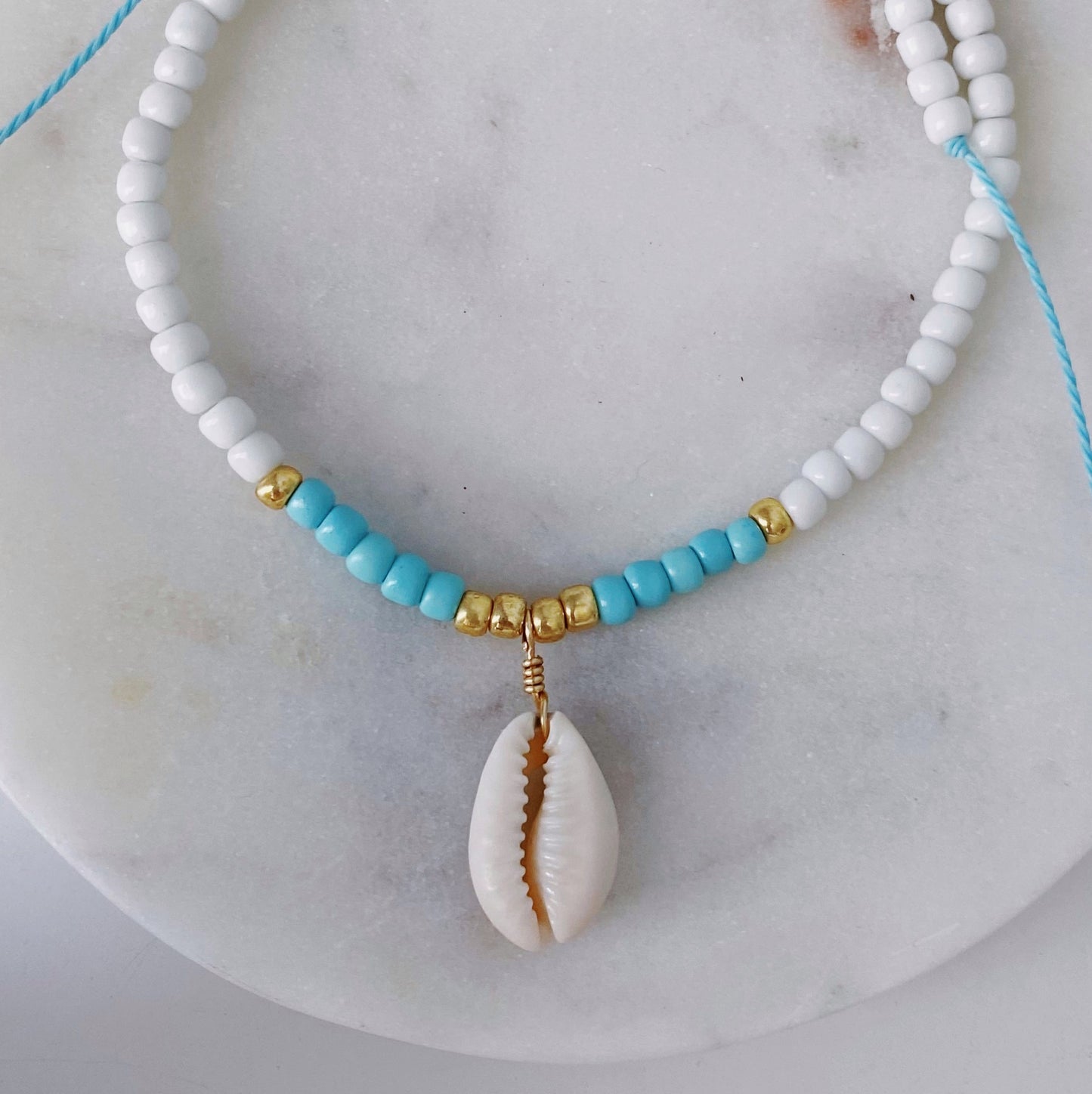 Seashell beaded necklace