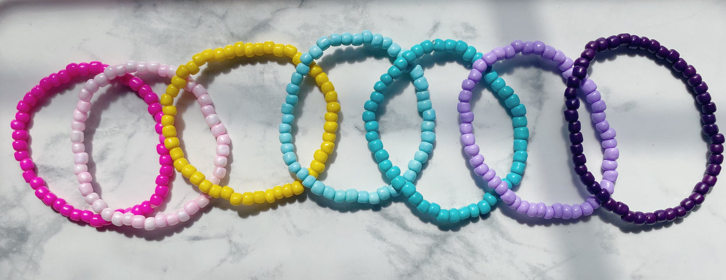 Solid color beaded bracelets